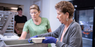 Meals being prepared for the Lincoln Golden Ages program. Photo provided by Jewish Community Services of Washtenaw County.