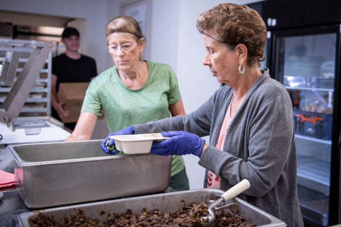 Meals being prepared for the Lincoln Golden Ages program. Photo provided by Jewish Community Services of Washtenaw County.