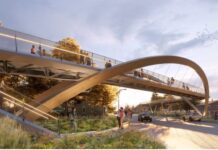 The Treeline Could Transform Ann Arbor with a New Linear Park A rendering of what the pedestrian bridge on the northern part of The Treeline project might look like, designed by INFORM Studio. Image credit: the INFORM Studio Instagram account.